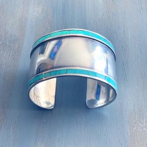 Sterling Silver & Turquoise Vintage Cuff Bracelet